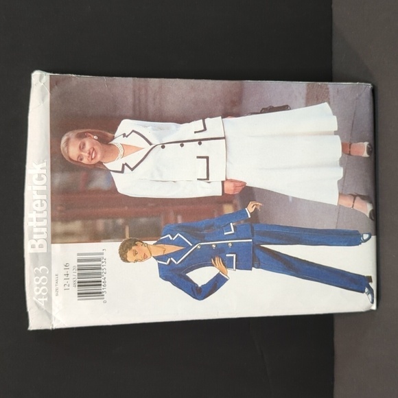 Butterick 4883 Uncut Sewing Pattern Size (12, 14, 16) Women's Jacket & Skirts - Picture 1 of 3
